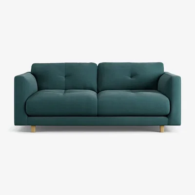 Habitat Habitat Emely Fabric 2 Seater Sofa - Teal - Ash Leg