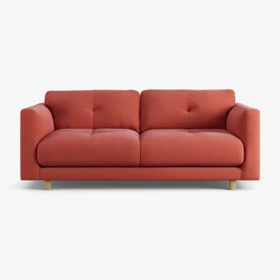 Habitat Habitat Emely Fabric 2 Seater Sofa - Papaya - Ash Leg