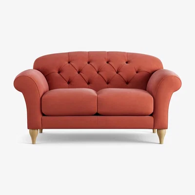 Habitat Habitat Brooker Fabric  2 Seater Sofa - Papaya - Ash Leg