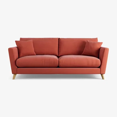 Habitat Habitat Lomond Fabric 4 Seater Sofa - Papaya - Ash Leg