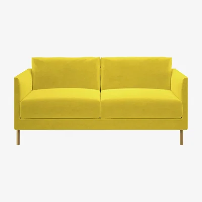 Habitat Habitat Hyde 2 Seater Velvet Sofa - Yellow