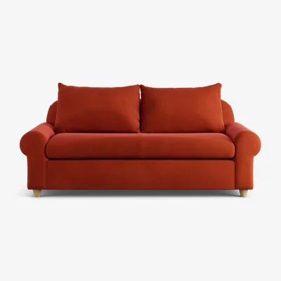 Habitat Habitat Whitby Velvet 2 Seater Sofa - Burnt Orange - Ash Leg