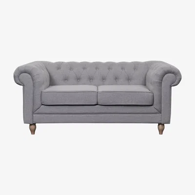 Habitat Habitat Chesterfield 2 Seater Woven Sofa - Light Grey