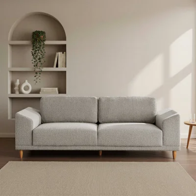 Habitat Habitat Draper Boucle 3 Seater Sofa - Natural