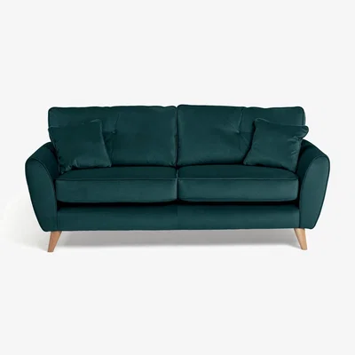 Habitat Habitat Isla 3 Seater Velvet Sofa - Teal