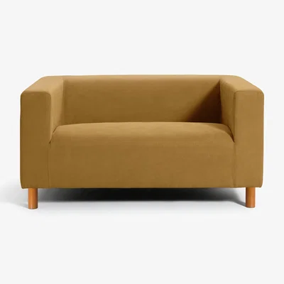 Habitat Habitat Moda Compact 2 Seater Velvet Sofa - Mustard