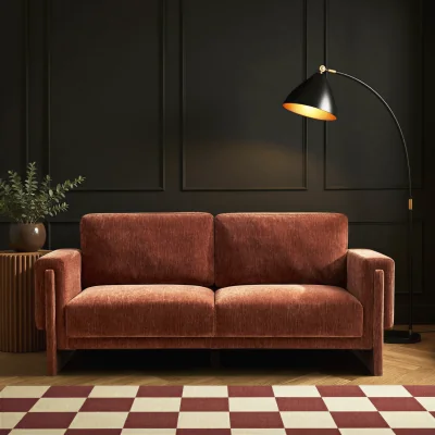Habitat Habitat Zed Velvet 3 Seater Sofa - Rust