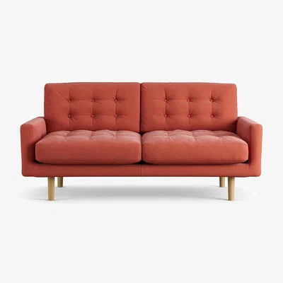 Habitat Habitat Fenner Fabric 2 Seater Sofa - Papaya - Ash Leg