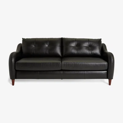 Habitat Habitat Winnie Leather 3 Seater Sofa - Black