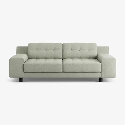 Habitat Habitat Hendricks Fabric 3 Seater Sofa-Sage Green-Black Leg