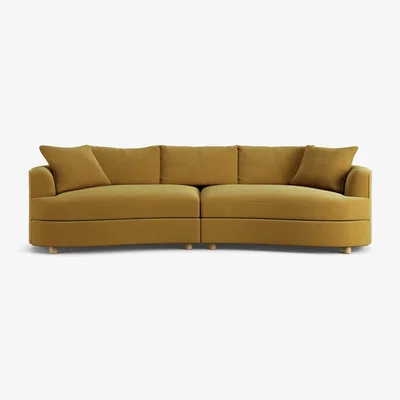 Habitat Habitat Sacha Fabric 4 Seater Sofa - Gold - Ash Leg