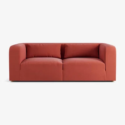 Habitat Habitat Lars Fabric 3 Seater Sofa - Papaya - Ash Leg