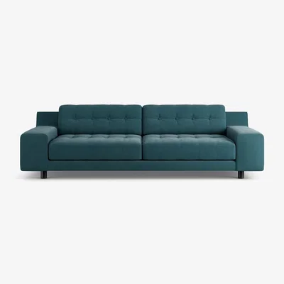 Habitat Habitat Hendricks Fabric 4 Seater Sofa - Teal - Black Leg