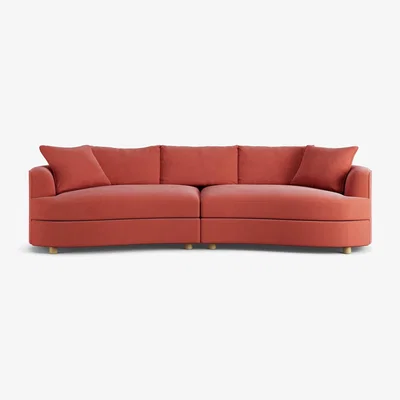 Habitat Habitat Sacha Fabric 4 Seater Sofa - Papaya - Ash Leg