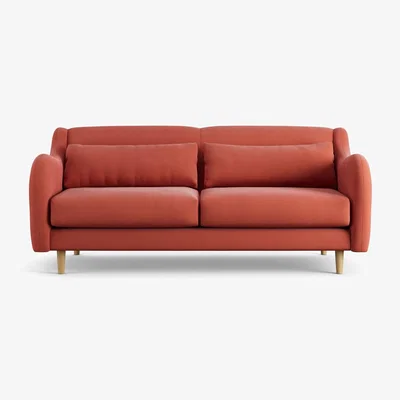 Habitat Habitat Turnmill Fabric 2 Seater Sofa - Papaya - Ash Leg