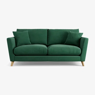 Habitat Habitat Lomond Fabric 3 Seater Sofa - Green - Ash Leg