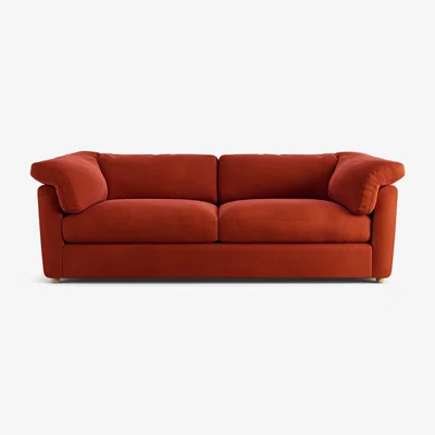 Habitat Habitat Wynn Velvet 4 Seater Sofa - Burnt Orange - Ash Leg