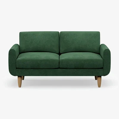 Habitat Hutch Velvet Round Arm 2 Seater Sofa - Sage Green
