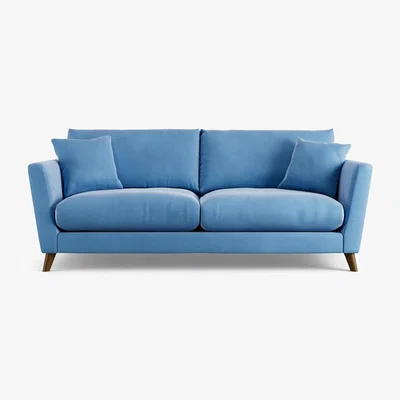 Habitat Habitat Lomond Velvet 4 Seater Sofa - Sky Blue - Dark Leg