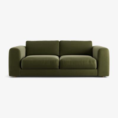 Habitat Habitat Ayr Large Velvet 3 Seater Sofa - Moss Green