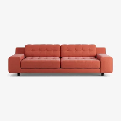 Habitat Habitat Hendricks Fabric 4 Seater Sofa - Papaya - Black Leg