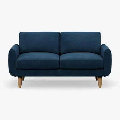 Habitat Hutch Fabric Round Arm 3 Seater Sofa - Aegean Blue