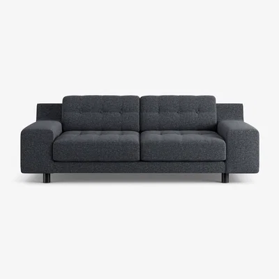 Habitat Habitat Hendricks Fabric 3 Seater Sofa - Charcoal- Black Leg