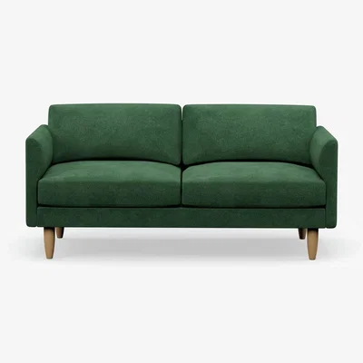 Habitat Hutch Velvet Curve Arm 3 Seater Sofa - Sage Green