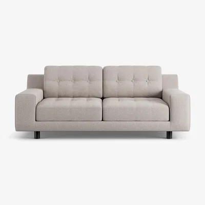 Habitat Habitat Hendricks Fabric 2 Seater Sofa - Stone - Black Leg
