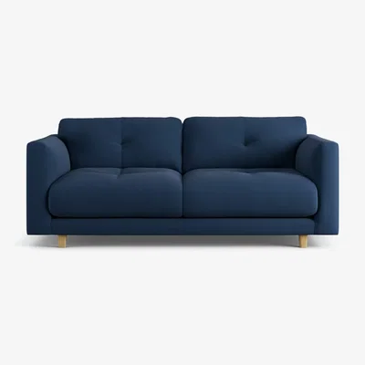 Habitat Habitat Emely Fabric 2 Seater Sofa - Navy Blue - Ash Leg