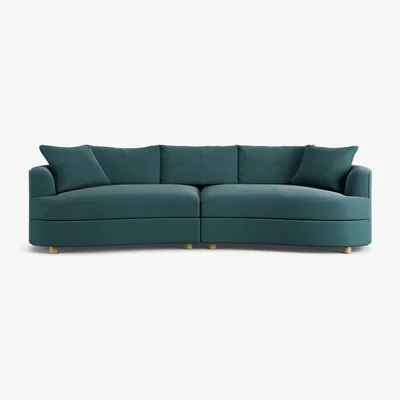 Habitat Habitat Sacha Fabric 4 Seater Sofa - Teal - Ash Leg
