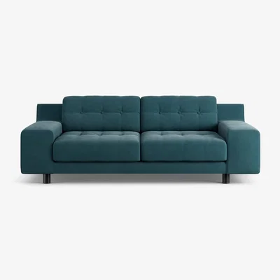 Habitat Habitat Hendricks Fabric 3 Seater Sofa - Teal - Black Leg
