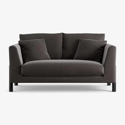 Habitat Habitat Aston Velvet 2 Seater Sofa - Slate Grey - Black Leg