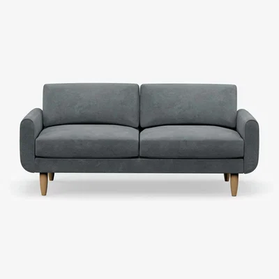 Habitat Hutch Velvet Round Arm 3 Seater Sofa - Slate Grey