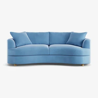 Habitat Habitat Sacha Velvet 3 Seater Sofa - Sky Blue - Ash Leg