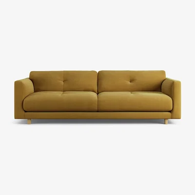 Habitat Habitat Emely Fabric 4 Seater Sofa - Gold - Ash Leg