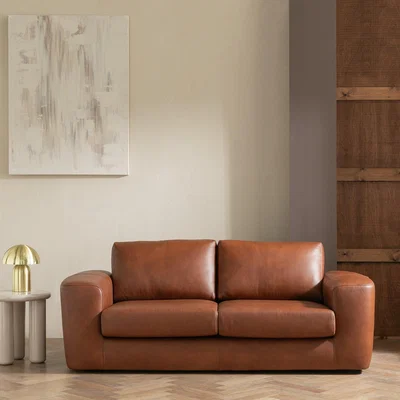 Habitat Habitat Harvey Leather 3 Seater Sofa - Brown