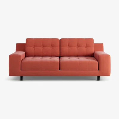 Habitat Habitat Hendricks Fabric 2 Seater Sofa - Papaya - Black Leg