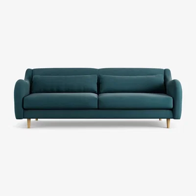 Habitat Habitat Turnmill Fabric 4 Seater Sofa - Teal - Ash Leg
