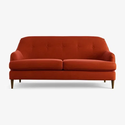 Habitat Habitat Frome Velvet 2 Seater Sofa - Burnt Orange - Dark Leg
