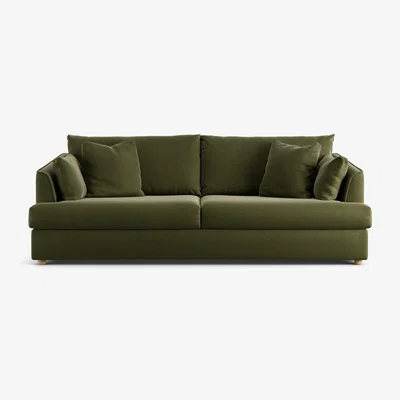 Habitat Habitat Holmfirth Velvet 4 Seater Sofa - Moss Green