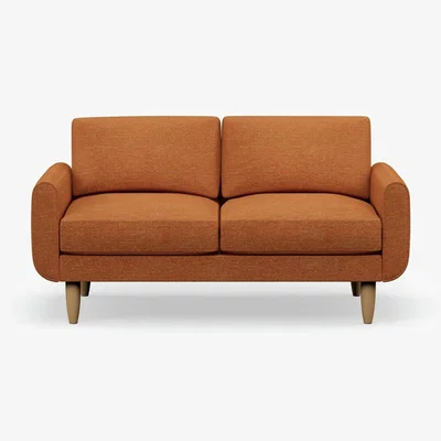 Habitat Hutch Fabric Round Arm 2 Seater Sofa - Rust