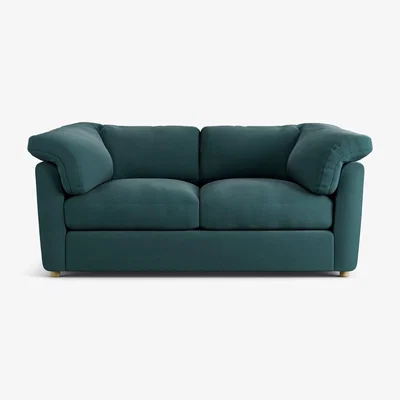 Habitat Habitat Wynn Fabric 2 Seater Sofa - Teal - Ash Leg