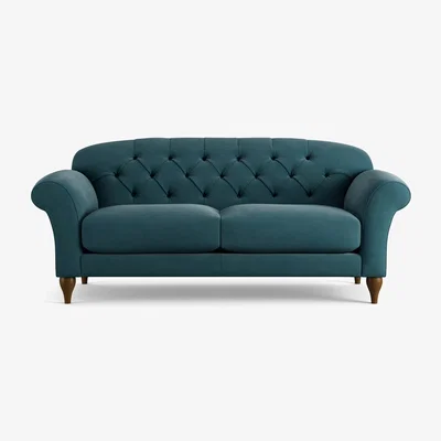 Habitat Habitat Brooker Fabric  3 Seater Sofa - Teal - Dark Leg