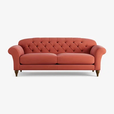 Habitat Habitat Brooker Fabric 4 Seater Sofa - Papaya - Dark Leg