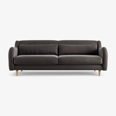 Habitat Habitat Turnmill Velvet 4 Seater Sofa - Grey - Ash Leg