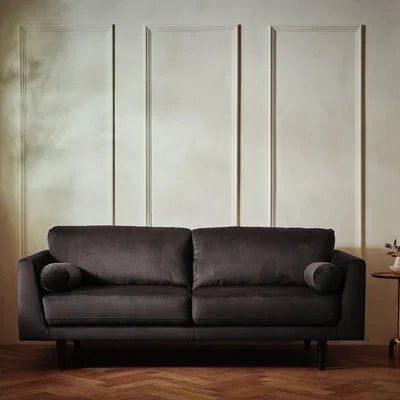 Habitat Habitat Jacob Velvet 3 Seater Sofa - Chocolate