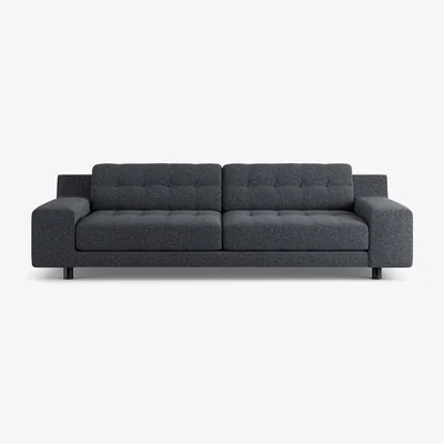 Habitat Habitat Hendricks Fabric 4 Seater Sofa - Charcoal- Black Leg