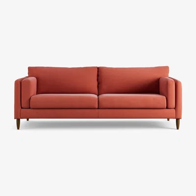 Habitat Habitat Newington Fabric 4 Seater Sofa - Papaya - Dark Leg