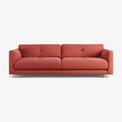 Habitat Habitat Emely Fabric 4 Seater Sofa - Papaya - Ash Leg
